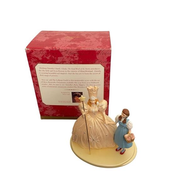 Vintage Hallmark Dorothy and Glinda the Good Witch Ornament with Display Stand - Picture 2 of 5